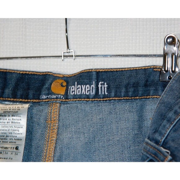Carhartt Relaxed Fit Double Knee Denim Jeans 30x30 Blue 103328 966 *Distressed - Picture 10 of 12